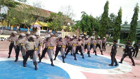 Satsabhara Sidrap Gelar Latihan Pengendalian Massa