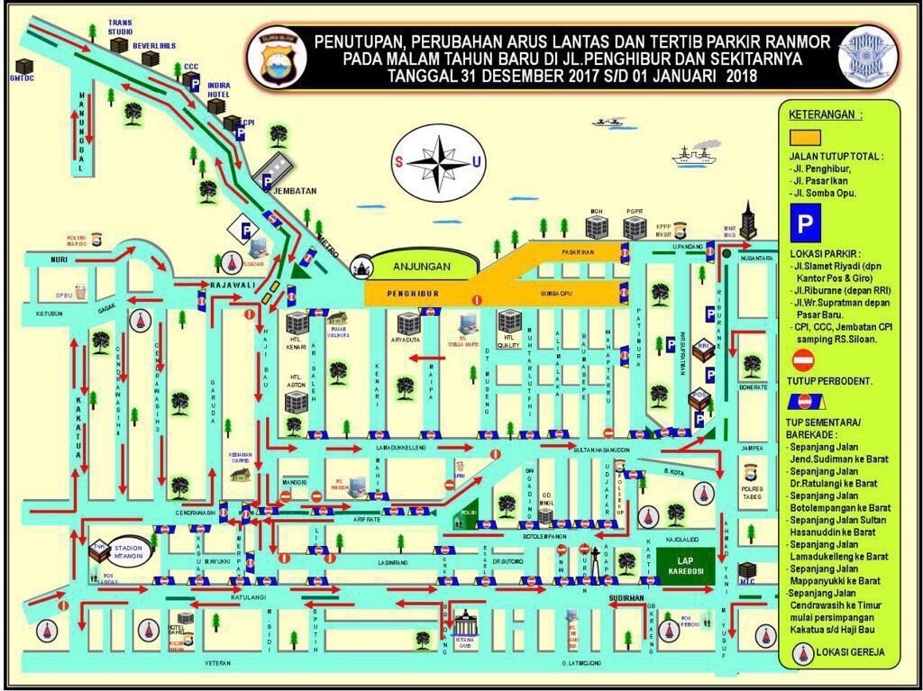 Malam Pergantian Tahun, Hindari Jalan Ini