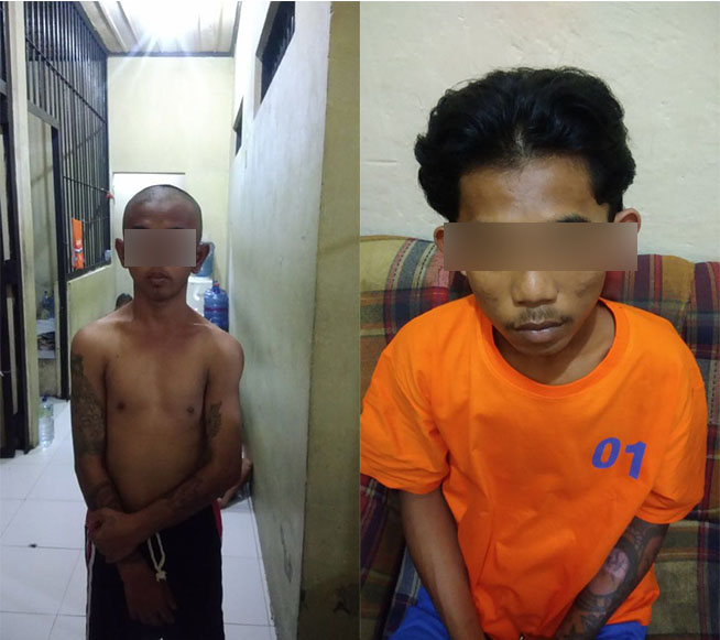 Dua remaja pencuri handphone (Hp) di  Perumnas Antang, yang diciduk oleh unit Opsnal Reskrim Polsek Manggala, Makassar