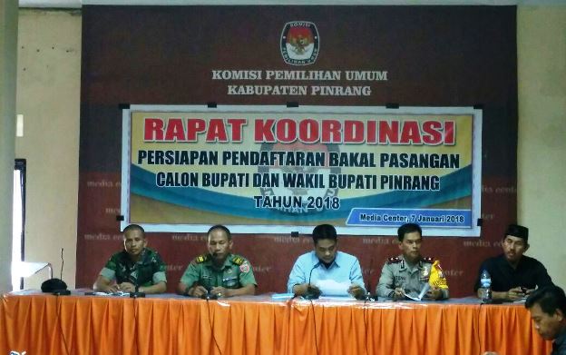 Rapat koordinasi KPUD Pinrang (Gambar: Pijarnews.com)