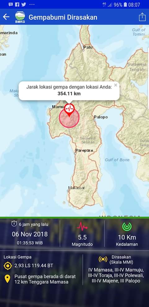 Gempa Berkekuatan M 5,2 Guncang Mamasa, 2 Orang Pingsan dan 10 Ribu Lebih Warga Mengungsi