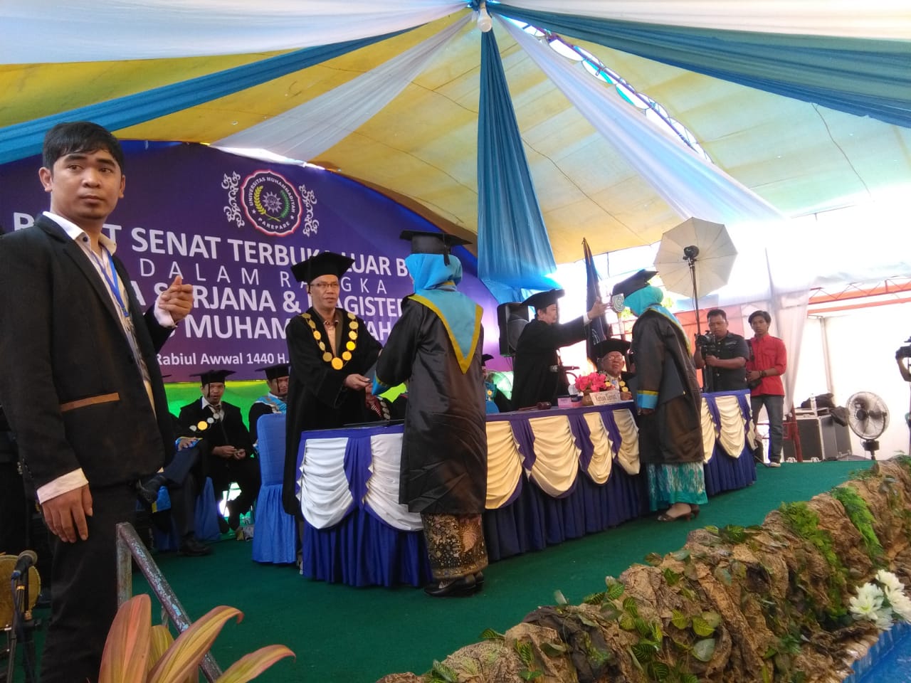 Acara Wisuda di Kampus Universitas Muhammadiyah Parepare, Kamis 15 November 2018.