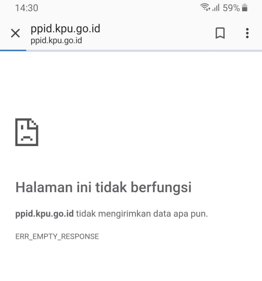 Portal PPID KPU.GO.ID Tidak Bisa Diakses