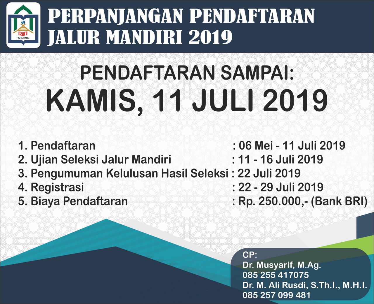 Pendaftaran Jalur Mandiri IAIN Parepare Diperpanjang 11 Juli