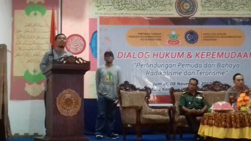 Suasana saat acara dialog Hukum dan Kepemudaan di Aula Universitas Muhammadiyah Parepare, Jumat (8/11/2019).