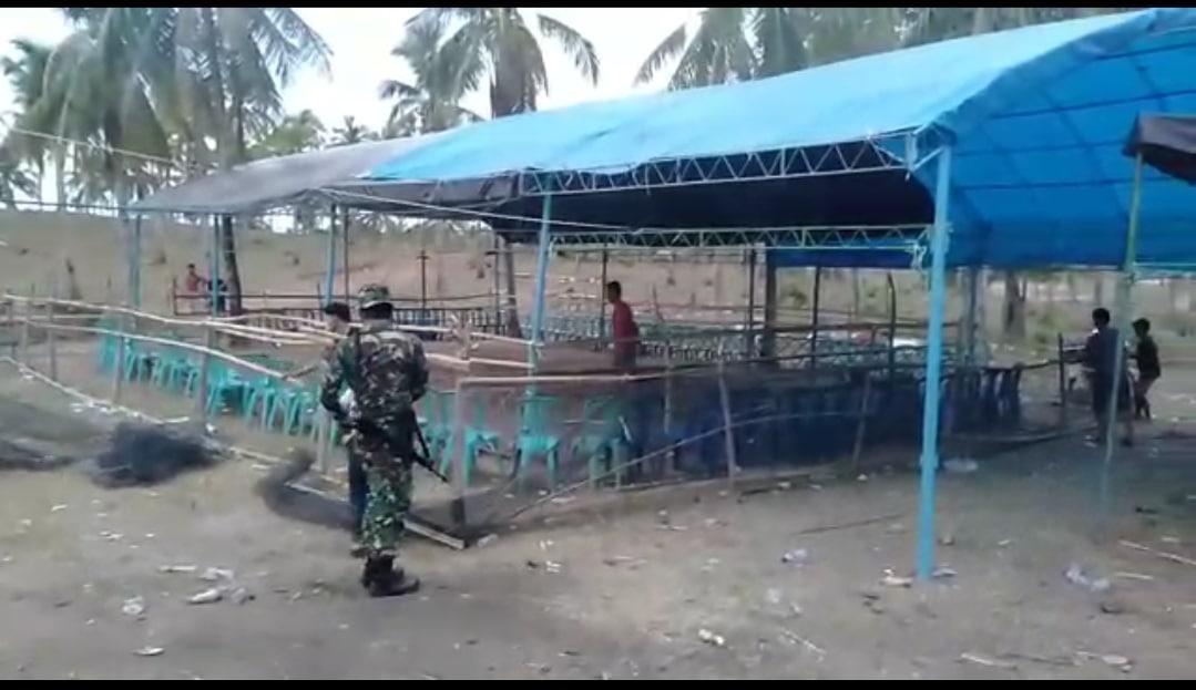 Aparat Gabungan TNI-Polri Bubarkan Judi Sabung Ayam di Sidrap