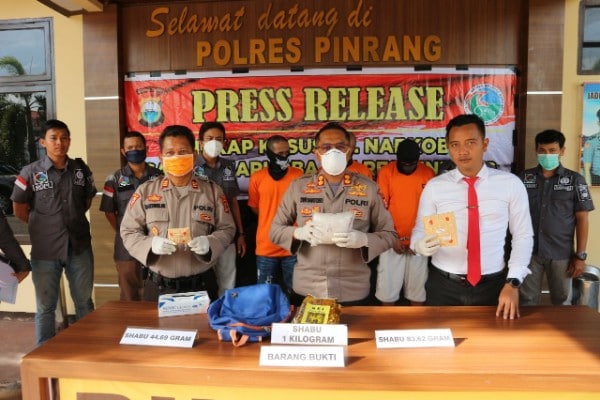 Ringkus Kurir Shabu antar Provinsi, Polres Pinrang Sukses Amankan Shabu 1 Kg