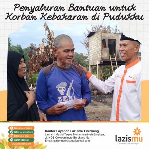 Tak Tersisa, Rumah dan 40 Karung Gabah Ludes Dilalap Api, Lazismu Enrekang Lakukan Ini
