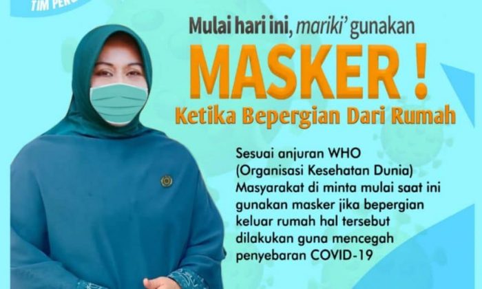 Ketua PKK Parepare Ajak Warga Gunakan Masker saat Keluar Rumah