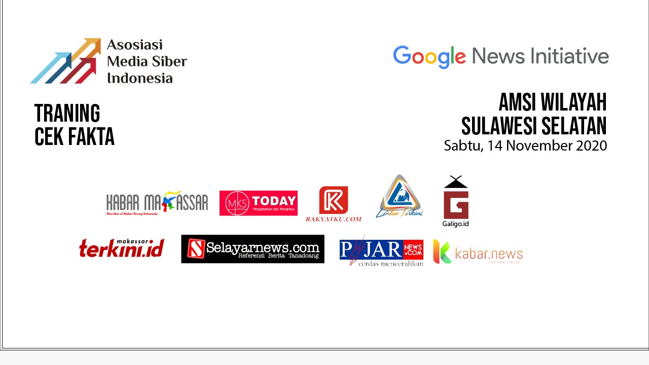 Pagi Ini, 25 Jurnalis Ikut Pelatihan Cek Fakta Kolaborasi AMSI Sulsel-Google News Initiative