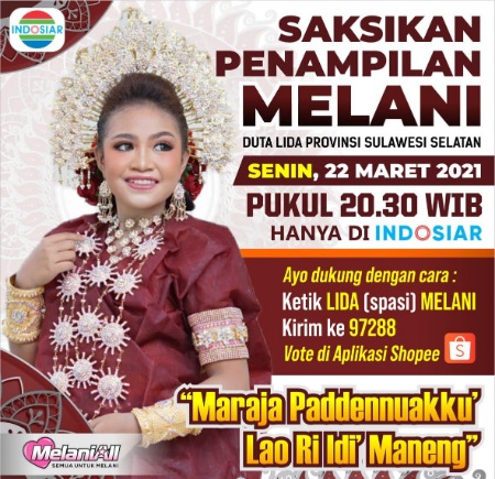 Ayo Dukung Melani, Gadis Asal Sidrap, Malam Ini Tampil di Lida Indosiar