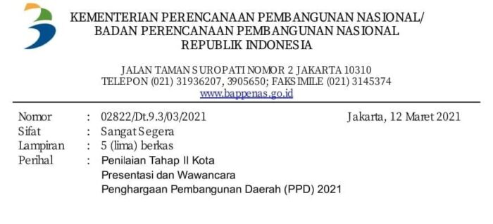 Jadi Perwakilan Sulsel, Bappeda Parepare Masuk 17 Besar Ajang Penilaian Bappeda Seluruh Indonesia Kategori Kota