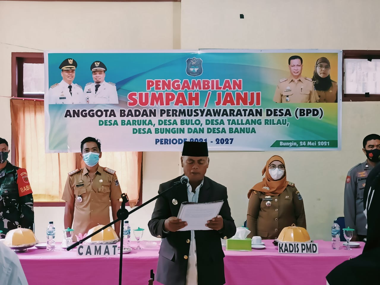 Lantik 39 Anggota BPD di Kecamatan Bungin, Bupati MB Tekankan Tingkatkan Sinergitas