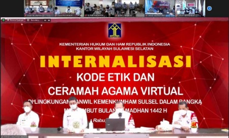 Atur Prilaku Pegawai, Kanwil Kemenkumham Sulsel Gelar Kegiatan Internalisasi Kode Etik