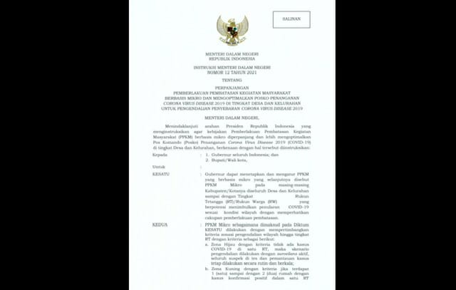 Walau Terkendali, Plt Gubernur Tetap Instruksikan Perpanjangan PPKM