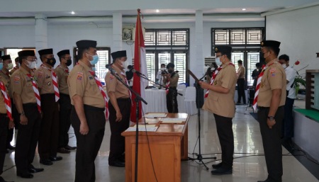 Haris Yasin Limpo Lantik Mabincab dan Kwarcab Pramuka Sidrap