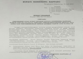 Zona Oranye Covid-19, Pemkab Sidrap Batalkan Salat Idul Adha di Masjid