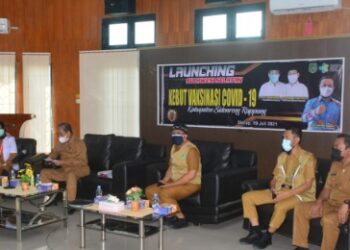 Pemprov Launching “Sulsel Kebut Vaksin Covid-19”, Bupati Sidrap Siap Dukung