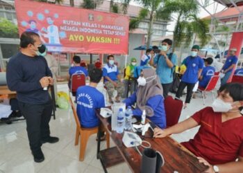 Ratusan WBP Rutan Makassar Ikuti Vaksinasi Covid 19