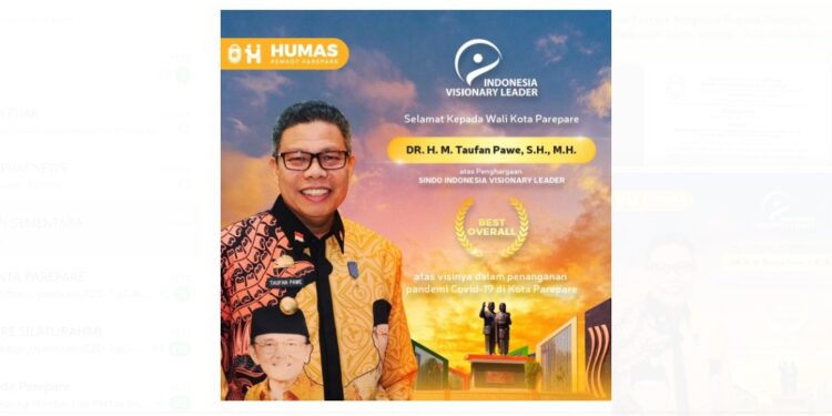 Wali Kota Parepare Raih Penghargaan ‘The Best Overall’ Diajang Indonesia Visionary Leader