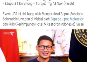 Didukung Sandiaga Uno, Peserta JPS se Indonesia Bakal Dijamu Slipar Parepare