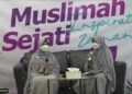 Inspirator Hijrah, Peggy Melati Sukma dalam Tablig Akbar Muslimah Sejati di STIBA Makassar, Jumat (22/4/2022)