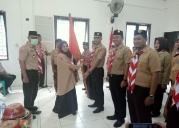 Usai Lantik Pengurus Saka Pramuka Adhyasta, Erna Rasyid Taufan Sosialisasikan Pemilu Jurdil