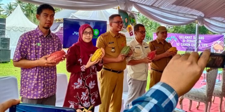 Mondelez Indonesia rayakan pencapaian sukses 10 tahun program Cocoa Life yang digelar di Desa Sipatuo, Kecamatan Patampanua, Sulawesi Selatan, Kabupaten Pinrang, Selasa (20/9/2022).