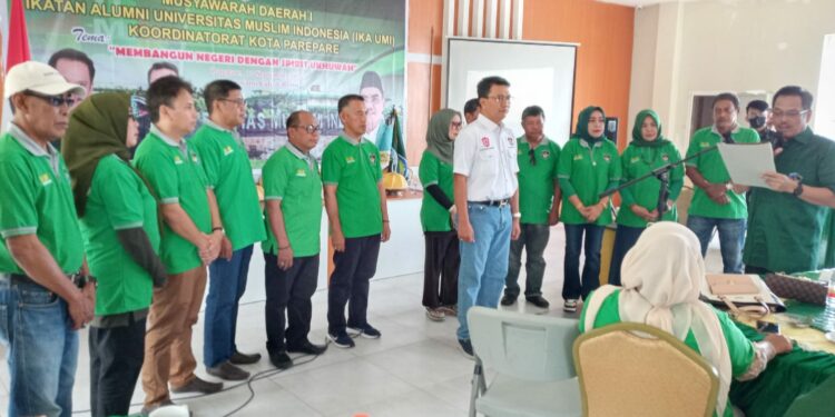 Dr H Ahmad Saleh SH MH MKn terpilih sebagai Ketua Ikatan Alumni Universitas Muslim Indonesia (UMI) Makassar, Kota Parepare,  Sulawesi Selatan, pada Musyawarah Daerah (Musda) I di Kafe Warna-warni, Jalan Jenderal Sudirman, Parepare, Sabtu (17/9/2022).