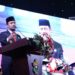 Gubernur Sulsel, Andi Sudirman Sulaiman saat memberi sambutan dalam Dies Natalis ke-66 Universitas Hasanuddin di Baruga Andi Pangerang Pettarani, Sabtu (10/9/2022)