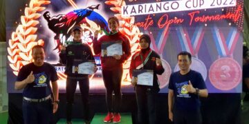 Para pemenang Kejuaraan Karate Kariango Open Tournament 2022 yang digelar di Indoor Detasemen Pandu Taikam, Brigif Para Raider 3/TBS, Maros  pada Sabtu (17/12/2022) malam.