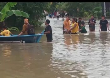 Salah satu area banjir di Kecamatan Suppa Kabupaten Pinrang.