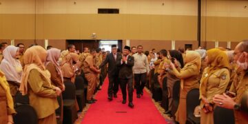 Gubernur Sulawesi Selatan Andi Sudirman Sulaiman jelang Rapat Koordinasi Awal Tahun Perencanaan Pembangunan Provinsi Sulawesi Selatan TA 2023, di Hotel Claro Makassar, Senin (2/1/2023).