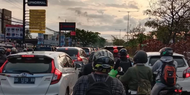 Kondisi kemacetan di Jalan Printis, Makassar