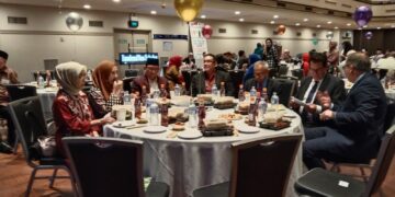 Ramadan Night Festival yang diadakan komunitas Muslim Indonesia,  Marana Auditorium Hurstville New South Wales Australia, Sabtu (1/4/2023)