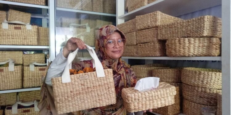 Usaha Kerajinan Tanaman Eceng Gondok Elsa Potensial Tarik Pasar Internasional