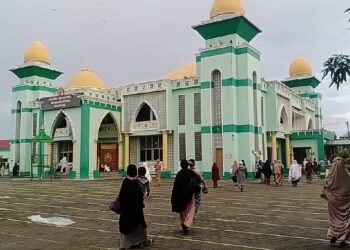 Suasana pelaksanaan salat Iduladha PDM Pinrang di Masjid Mujahidin.