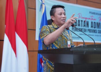 Penjabat Sekretaris Daerah Provinsi Sulawesi Selatan (Sulsel), Andi Darmawan Bintang, membuka kegiatan Penguatan Kapasitas Jabatan Administrasi Pemprov Sulsel, yang digelar di Kampus I Badan Pengembangan Sumber Daya Manusia (BPSDM) Sulsel, Jumat (23/6/2023)
