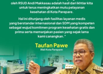 Taufan Pawe Apresiasi Raihan Akreditasi Paripurna RSUD Andi Makkasau Parepare