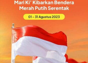 Pemerintah Kota Parepare mengajak seluruh masyarakat Parepare secara serentak mengibarkan Bendera Merah Putih untuk menyemarakkan hari ulang tahun ke-78 Kemerdekaan Republik Indonesia tahun 2023 ini