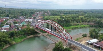 Pembangunan Jembatan Pacongkang di Kabupaten Soppeng diresmikan pada Rabu (23/8/2023)