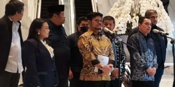 Menteri Pertanian RI, Syahrul Yasin Limpo saat jumpa pers di Kantor Nasdem