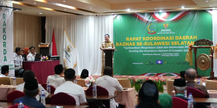 Pj Gubernur Bahtiar Bahas Strategi Atasi Kemiskinan di Rakorda Baznas Sulsel