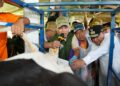 Pj Gubernur Sulsel, Bahtiar Baharuddin mengunjungi sentra sapi perah di Enrekang, Senin, (19/2/2024). (Foto: Humas Pemprov Sulsel)