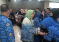 -- Bunda PAUD Kota Makassar Indira Yusuf Ismail turut meramaikan halalbihalal yang diselenggarakan oleh Dinas Pendidikan Kota Makassar, di Kantor Dinas Pendidikan, Rabu (17/4/2024)