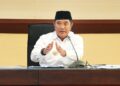 Pj Gubernur Sulsel, Bahtiar Baharuddin, membahas peluang Sulsel dalam lanskap ekonomi baru Indonesia, Jumat (5/4/2024). (Foto: Humas Pemprov Sulsel)