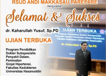 dr. Kaharullah Yusuf Ujian Terbuka di UNHAS, RSUD Andi Makkasau Ucapkan Selamat