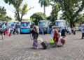 Pelepasan ratusan pemudik digelar di Lapangan Rumah Jabatan Gubernur, Sabtu, (6/4/2024)