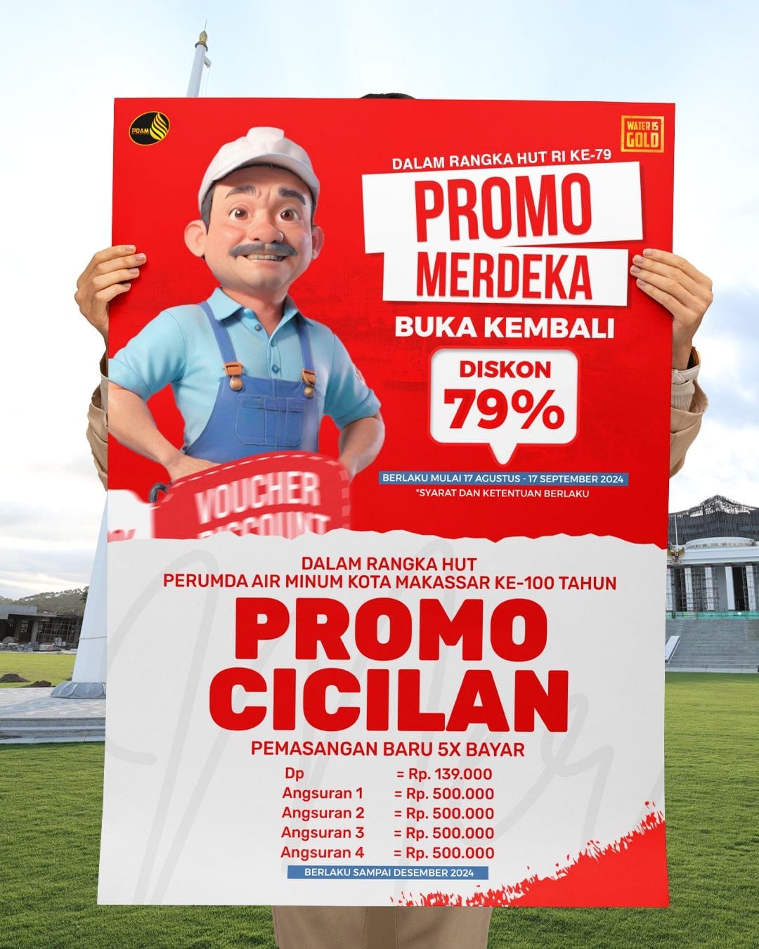 PDAM Makassar Promo Merdeka, Pemasangan Baru Hanya 79 Persen