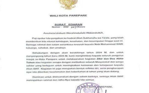 Pemkot Parepare Tutup Tahun 2024 dengan Lantunan Doa dan Zikir